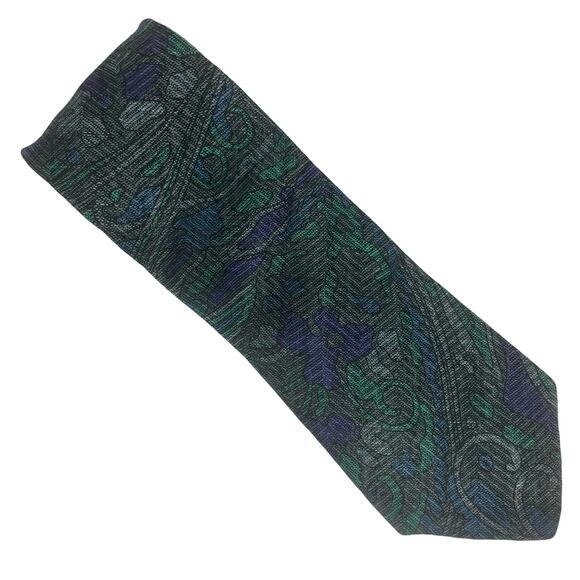 Abstract Paisley Linen Tie - Picture 2 of 6